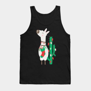 Christmas llama Tank Top